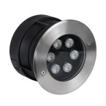 GLOBOSTAR® UNDERWATER-YUNI 90419 Υποβρύχιο Χωνευτό Σποτ για Σιντριβάνια/Πισίνες LED 6W 510lm 30° DC 24V Αδιάβροχο IP68 RGBW DMX512 Dimmable - Ανοξείδωτο Ατσάλι 304 - Φ15 x Υ10cm - Q14cm - 3 Χρόνια Εγγύηση