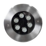 GLOBOSTAR® UNDERWATER-YUNI 90419 Υποβρύχιο Χωνευτό Σποτ για Σιντριβάνια/Πισίνες LED 6W 510lm 30° DC 24V Αδιάβροχο IP68 RGBW DMX512 Dimmable - Ανοξείδωτο Ατσάλι 304 - Φ15 x Υ10cm - Q14cm - 3 Χρόνια Εγγύηση