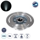 GloboStar® UNDERWATER-DENIS 90433 Υποβρύχιο Χωνευτό Φωτιστικό Σποτ Ειδικό για Σιντριβάνια - Πισίνες - Τζακούζι LED 9W 900lm 30° DC 24V Αδιάβροχο IP68 Φ21 x Υ7.5cm Ψυχρό Λευκό 6000K - Ανοξείδωτο Ατσάλι SS304 - 3 Years Warranty