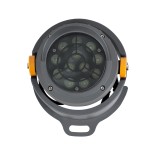 GloboStar® FLOOD-SIMA 90494 Κινούμενος Προβολέας - Σποτ Φωτισμού Wall Washer με Αντιθαμβωτική Γρίλια για Φωτισμό Κτιρίων LED 24W 2040lm 30° DC 24V Αδιάβροχο IP67 Μ14.5 x Π24.2 x Υ22.5cm RGBW DMX512 - Γκρι Ανθρακί - 3 Years Warranty