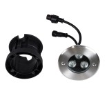 GloboStar® UNDERWATER-JULIA 90564 Υποβρύχιο Χωνευτό Φωτιστικό Σποτ Ειδικό για Σιντριβάνια LED 3W 255lm 15° DC 24V Αδιάβροχο IP68 Φ10 x Υ7.5cm RGBW DMX512 - Ανοξείδωτο Ατσάλι - 3 Years Warranty