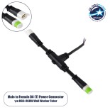 GloboStar® 90709 Ταχυσύνδεσμος Τροφοδοσίας T για Wall Washer Tuber - 2 Καλώδια +/- σε Power Connector 5 PIN Male & Power Connector 5 PIN Female για Πολύχρωμα RGB+RGBW Tuber