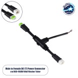 GloboStar® 90711 Ταχυσύνδεσμος Τροφοδοσίας T για Wall Washer Tuber - 2 Καλώδια +/- σε Power Connector 5 PIN Male & Power Connector 5 PIN Female για Πολύχρωμα RGB+RGBW Tuber