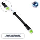 GloboStar® 90713 Ταχυσύνδεσμος Τροφοδοσίας για Wall Washer IP65 - 2 Καλώδια +/- σε Power Connector 2 PIN Male για Μονόχρωμα Wall Washer