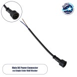 GloboStar® 90715 Ταχυσύνδεσμος Τροφοδοσίας για Wall Washer IP65 - 2 Καλώδια +/- σε Power Connector 2 PIN Male για Μονόχρωμα Wall Washer