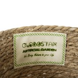GloboStar® Artificial Garden SIFNOS 20267 Διακοσμητικό Πλεκτό Καλάθι - Κασπώ Γλάστρα - Flower Pot Μπεζ Φ22cm x Υ15cm 