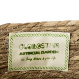 GloboStar® Artificial Garden TINOS 20291 Διακοσμητικό Πλεκτό Καλάθι - Κασπώ Γλάστρα - Flower Pot Μπεζ Φ30cm x Υ27cm 
