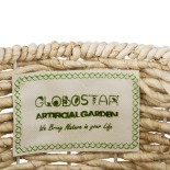 GloboStar® Artificial Garden LIMNOS 20299 Διακοσμητικό Πλεκτό Καλάθι - Κασπώ Γλάστρα - Flower Pot Μπεζ Φ26cm x Υ42cm 