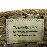 GloboStar® Artificial Garden SAMOS 20304 Διακοσμητικό Πλεκτό Καλάθι - Κασπώ Γλάστρα - Flower Pot Μπεζ με Καφέ Φ27cm x Υ45cm 
