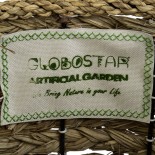 GloboStar® Artificial Garden SAMOS 20305 Διακοσμητικό Πλεκτό Καλάθι - Κασπώ Γλάστρα - Flower Pot Μπεζ με Καφέ Φ32cm x Υ58cm 