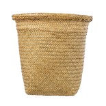 GloboStar® Artificial Garden CECILIA 20344 Διακοσμητικό Ψάθινο Καλάθι - Κασπώ Γλάστρα - Flower Pot Μπεζ Φ30cm x Υ30cm 