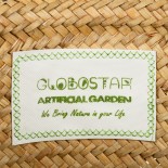 GloboStar® Artificial Garden CECILIA 20344 Διακοσμητικό Ψάθινο Καλάθι - Κασπώ Γλάστρα - Flower Pot Μπεζ Φ30cm x Υ30cm 