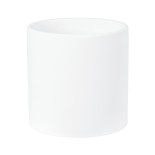 GloboStar® Artificial Garden KASOS 20444 Πήλινο Κεραμικό Κασπώ Γλάστρα - Flower Pot Λευκό με Χρυσό Φ15cm x Υ15cm 