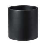 GloboStar® Artificial Garden ELAFONISOS 20446 Πήλινο Κεραμικό Κασπώ Γλάστρα - Flower Pot Μαύρο με Χρυσό Φ15cm x Υ15cm 