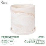 GloboStar® Artificial Garden LINDOS 20450 Πήλινο Κεραμικό Κασπώ Γλάστρα - Flower Pot Απαλό Ροζ Φ20cm x Υ20cm 