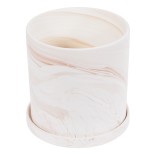 GloboStar® Artificial Garden LINDOS 20450 Πήλινο Κεραμικό Κασπώ Γλάστρα - Flower Pot Απαλό Ροζ Φ20cm x Υ20cm 