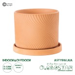 GloboStar® Artificial Garden ASTYPALAIA 20451 Πήλινο Κεραμικό Κασπώ Γλάστρα - Flower Pot Κεραμιδί Φ18cm x Υ16cm