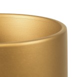 GloboStar® Artificial Garden CHANIA 20453 Πήλινο Κεραμικό Κασπώ Γλάστρα - Flower Pot Χρυσό Φ15cm x Υ15cm
