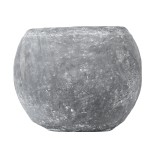 GloboStar® Artificial Garden ALONISSOS 20458 Τσιμεντένιο Κασπώ Γλάστρα - Flower Pot Γκρι Φ18.5cm x Υ14.5cm
