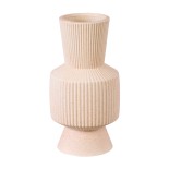 GloboStar® Artificial Garden CAPRI 20468 Πήλινο Κεραμικό Κασπώ Γλάστρα - Flower Pot Απαλό Μπεζ Φ7.5cm x Υ20cm 