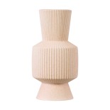 GloboStar® Artificial Garden CAPRI 20468 Πήλινο Κεραμικό Κασπώ Γλάστρα - Flower Pot Απαλό Μπεζ Φ7.5cm x Υ20cm 
