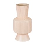 GloboStar® Artificial Garden CAPRI 20470 Πήλινο Κεραμικό Κασπώ Γλάστρα - Flower Pot Απαλό Μπεζ Φ9.5cm x Υ25cm 