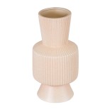 GloboStar® Artificial Garden CAPRI 20470 Πήλινο Κεραμικό Κασπώ Γλάστρα - Flower Pot Απαλό Μπεζ Φ9.5cm x Υ25cm 