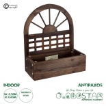 GloboStar® Artificial Garden ANTIPAXOS 20476 Επιτοίχιο Ξύλινο Κασπώ Γλάστρα - Flower Pot Καφέ Φ38cm x Υ45cm 