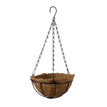 GloboStar® Artificial Garden SALAMINA 20479 Κρεμαστό Κασπώ Γλάστρα - Flower Pot από Φλοιό Καρύδας Καφέ Φ20cm x Υ10cm 