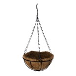 GloboStar® Artificial Garden SALAMINA 20479 Κρεμαστό Κασπώ Γλάστρα - Flower Pot από Φλοιό Καρύδας Καφέ Φ20cm x Υ10cm 