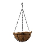 GloboStar® Artificial Garden SALAMINA 20479 Κρεμαστό Κασπώ Γλάστρα - Flower Pot από Φλοιό Καρύδας Καφέ Φ20cm x Υ10cm 