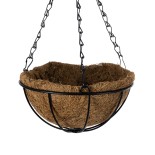 GloboStar® Artificial Garden SALAMINA 20479 Κρεμαστό Κασπώ Γλάστρα - Flower Pot από Φλοιό Καρύδας Καφέ Φ20cm x Υ10cm 