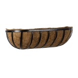 GloboStar® Artificial Garden OINOUSSES 20481 Επιτοίχιο Κασπώ Γλάστρα - Flower Pot από Φλοιό Καρύδας Καφέ Μ61cm x Π19cm x Υ18cm 