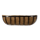 GloboStar® Artificial Garden OINOUSSES 20481 Επιτοίχιο Κασπώ Γλάστρα - Flower Pot από Φλοιό Καρύδας Καφέ Μ61cm x Π19cm x Υ18cm 
