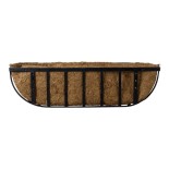 GloboStar® Artificial Garden OINOUSSES 20481 Επιτοίχιο Κασπώ Γλάστρα - Flower Pot από Φλοιό Καρύδας Καφέ Μ61cm x Π19cm x Υ18cm 