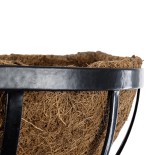 GloboStar® Artificial Garden OINOUSSES 20481 Επιτοίχιο Κασπώ Γλάστρα - Flower Pot από Φλοιό Καρύδας Καφέ Μ61cm x Π19cm x Υ18cm 