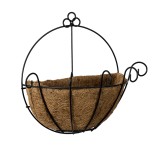 GloboStar® Artificial Garden KOUFONISIA 20482 Επιτοίχιο Κασπώ Γλάστρα - Flower Pot από Φλοιό Καρύδας Καφέ Φ25cm x Υ15cm 