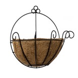 GloboStar® Artificial Garden KOUFONISIA 20482 Επιτοίχιο Κασπώ Γλάστρα - Flower Pot από Φλοιό Καρύδας Καφέ Φ25cm x Υ15cm 