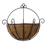 GloboStar® Artificial Garden KOUFONISIA 20482 Επιτοίχιο Κασπώ Γλάστρα - Flower Pot από Φλοιό Καρύδας Καφέ Φ25cm x Υ15cm 