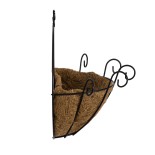 GloboStar® Artificial Garden KOUFONISIA 20482 Επιτοίχιο Κασπώ Γλάστρα - Flower Pot από Φλοιό Καρύδας Καφέ Φ25cm x Υ15cm 