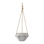 GloboStar® Artificial Garden SARAKINIKO 20490 Κρεμαστό Πήλινο Κεραμικό Κασπώ Γλάστρα - Flower Pot Γκρι Φ10cm x Υ36cm