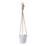 GloboStar® Artificial Garden SCORPIOS 20491 Κρεμαστό Πήλινο Κεραμικό Κασπώ Γλάστρα - Flower Pot Γκρι Φ8.5cm x Υ36cm 