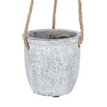 GloboStar® Artificial Garden SCORPIOS 20491 Κρεμαστό Πήλινο Κεραμικό Κασπώ Γλάστρα - Flower Pot Γκρι Φ8.5cm x Υ36cm 