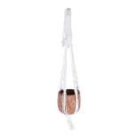 GloboStar® Artificial Garden PSERIMOS 20492 Κρεμαστό Πήλινο Κεραμικό Κασπώ Γλάστρα - Flower Pot Κεραμιδί με Μακραμέ Φ8cm x Υ58cm 