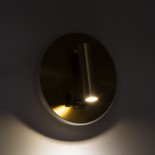 GloboStar® LADY-R 60940 Μοντέρνο Φωτιστικό Τοίχου - Απλίκα Ξενοδοχείου Bed Side LED 6W 600lm 36° & 360° AC 220-240V - Reading Light & Κρυφός Φωτισμός - Φορτιστής USB 3A - Φ15 x Υ7cm - Φυσικό Λευκό 4500K - Χρυσό Πλατίνα - 3 Χρόνια Εγγύηση