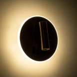 GloboStar® LADY-R 60940 Μοντέρνο Φωτιστικό Τοίχου - Απλίκα Ξενοδοχείου Bed Side LED 6W 600lm 36° & 360° AC 220-240V - Reading Light & Κρυφός Φωτισμός - Φορτιστής USB 3A - Φ15 x Υ7cm - Φυσικό Λευκό 4500K - Χρυσό Πλατίνα - 3 Χρόνια Εγγύηση