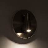 GloboStar® LADY-R 60941 Μοντέρνο Φωτιστικό Τοίχου - Απλίκα Ξενοδοχείου Bed Side LED 6W 600lm 36° & 360° AC 220-240V - Reading Light & Κρυφός Φωτισμός - Φορτιστής USB 3A - Φ15 x Υ7cm - Φυσικό Λευκό 4500K - Νίκελ Βούρτσας - 3 Χρόνια Εγγύηση