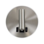 GloboStar® LADY-R 60941 Μοντέρνο Φωτιστικό Τοίχου - Απλίκα Ξενοδοχείου Bed Side LED 6W 600lm 36° & 360° AC 220-240V - Reading Light & Κρυφός Φωτισμός - Φορτιστής USB 3A - Φ15 x Υ7cm - Φυσικό Λευκό 4500K - Νίκελ Βούρτσας - 3 Χρόνια Εγγύηση
