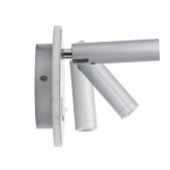 GloboStar® JERSEY 61103 Μοντέρνο Φωτιστικό Τοίχου - Απλίκα Ξενοδοχείου Bed Side LED 10W 1380lm 36° & 360° AC 220-240V - Reading Light & 360° Κρυφός Φωτισμός - Φορτιστής USB 3A - Φ14.5 x Π4cm - Φυσικό Λευκό 4500K - Νίκελ Βούρτσας