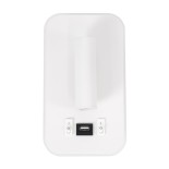GloboStar® LADY-O 61364 Μοντέρνο Φωτιστικό Τοίχου - Απλίκα Ξενοδοχείου Bed Side LED 10W 1000lm 36° & 360° AC 220-240V - Reading Light & Κρυφός Φωτισμός - Φορτιστής USB 3A - Μ10.5 x Π10 x Υ18.5cm - Φυσικό Λευκό 4500K - Λευκό - 3 Χρόνια Εγγύηση